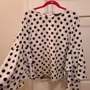 Eloquii size 20 flounce sleeve polka dot